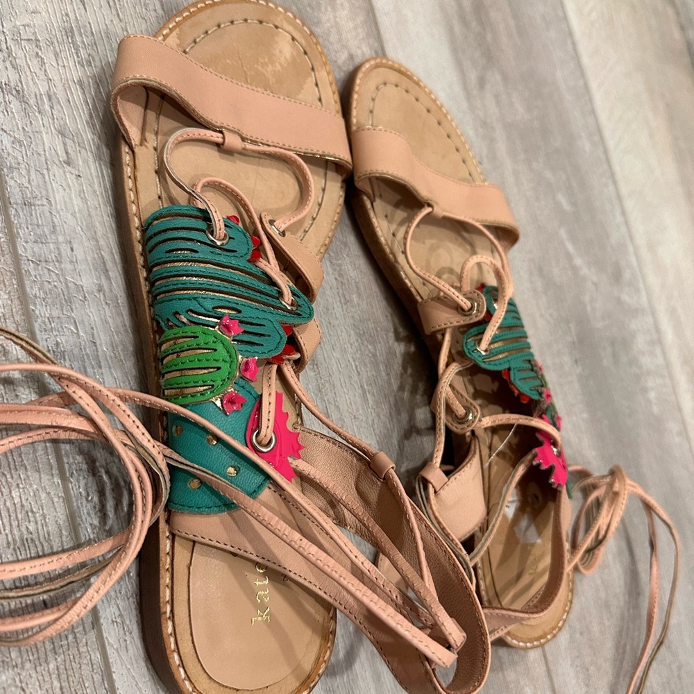 Kate Spade Cactus Lace Up Sandals - 8.5